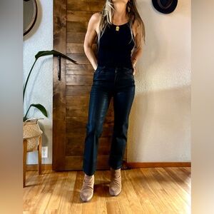 Hudson Jeans Noa “Stellar” High Rise Cropped Shimmer Black Women's Jeans